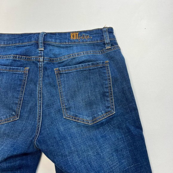 Kut From The Kloth Womens Katy Boyfriend Jeans Blue Whiskered Dark Wash Denim 2 - Picture 5 of 10